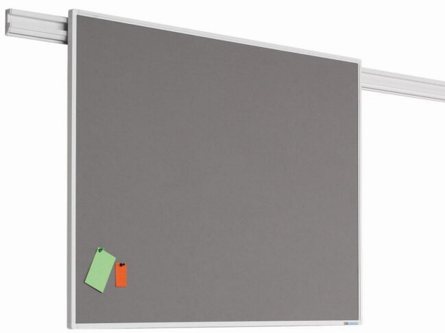 Textilná šedá tabuľa PartnerLine 90x180cm